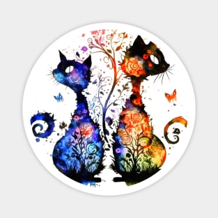 Gothic cats couple #2 Magnet